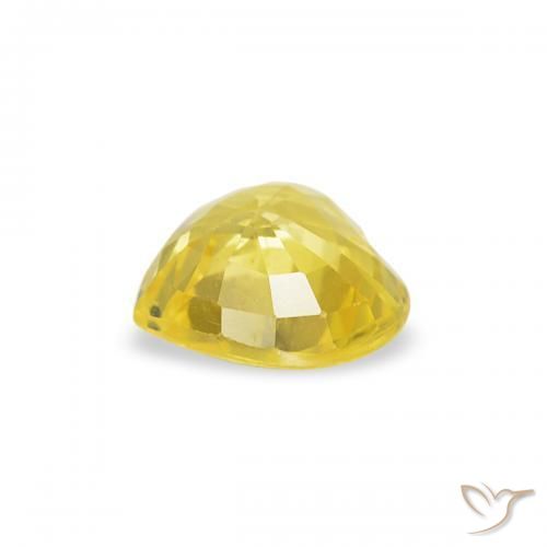 0.39캐럿 천연 Medium Light-Yellow 사파이어, 마음, VS
