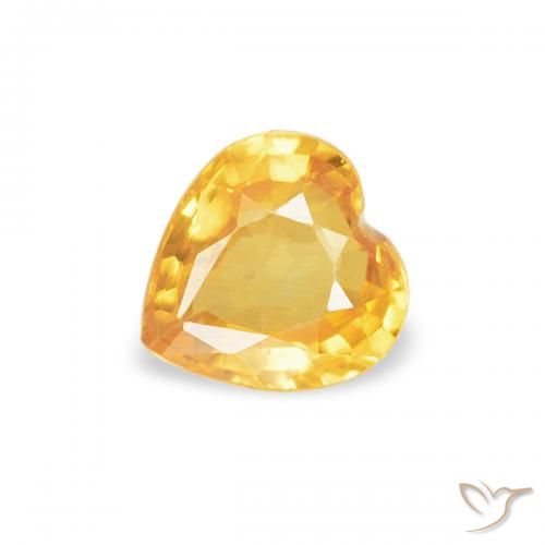 0.37ct 자연스러운 미디엄 골드 사파이어, 마음, VS