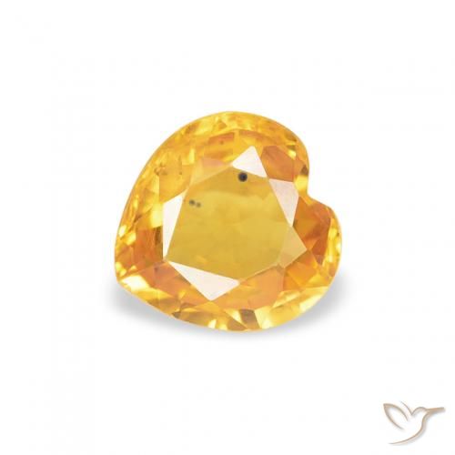 0.44ct 자연스러운 브라이트 골드 사파이어, 마음, VS