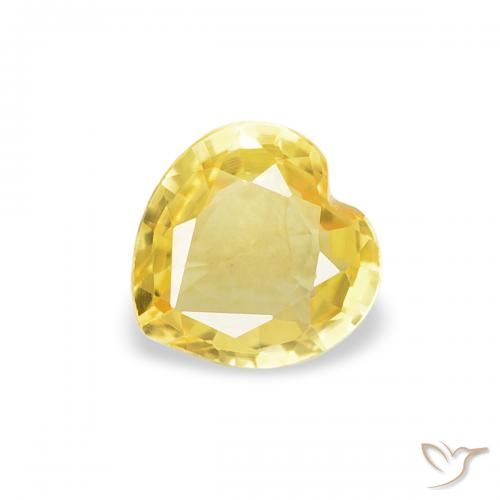 0.35ct 자연스러운 투스카니 옐로우 사파이어, 마음, VS