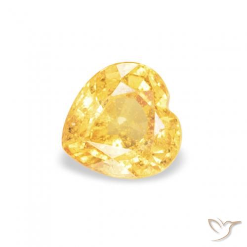 0.47ct 자연스러운 미디엄 골든 사파이어, 마음, VS-SI