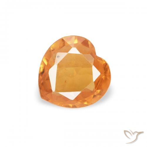 0.33ct 자연스러운 미디엄 오렌지 사파이어, 마음, VS