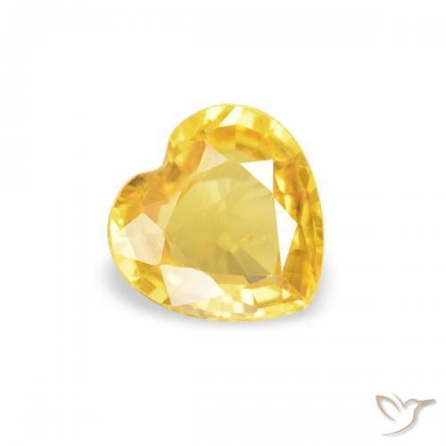 0.34ct 자연스러운 투스카니 옐로우 사파이어, 마음, VS