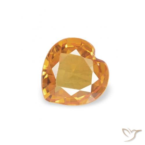 0.32ct 자연스러운 금 사파이어, 마음, VVS-VS