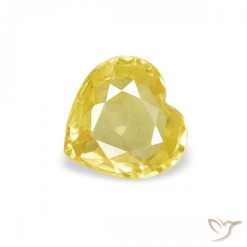 0.38ct 자연스러운 노란색 사파이어, 마음, VVS-VS