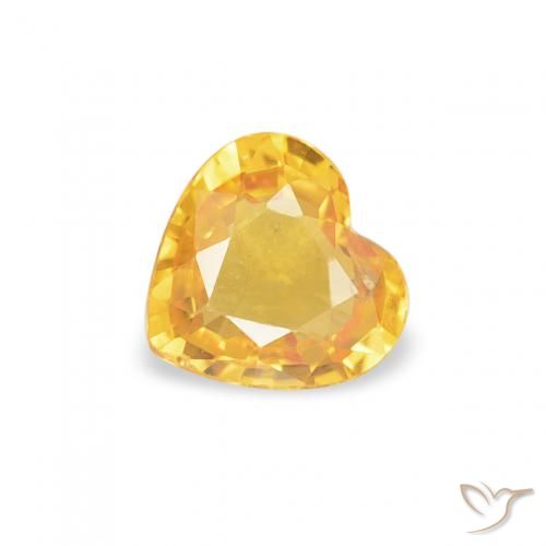 0.37ct 자연스러운 미디엄 골드 사파이어, 마음, VS