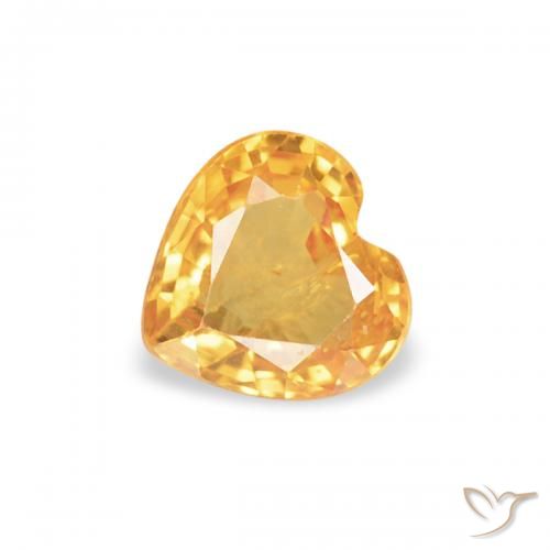 0.38ct 자연스러운 미디엄 오렌지 사파이어, 마음, VS
