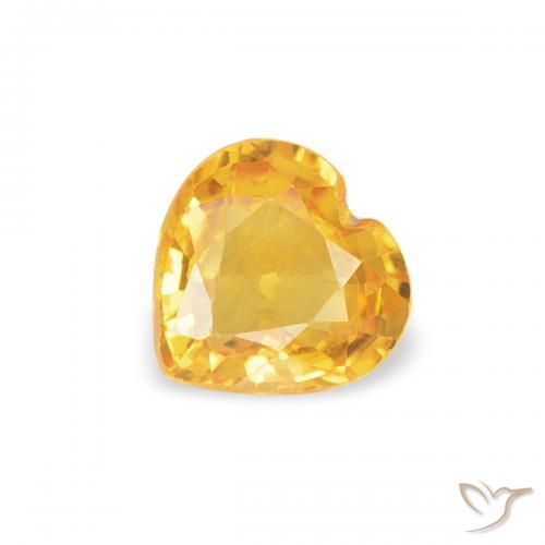 0.38ct 자연스러운 브라이트 골드 사파이어, 마음, VS