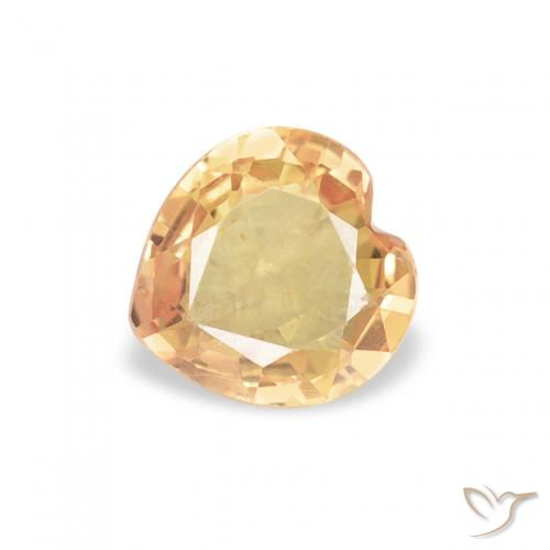0.49ct 자연스러운 골든 사파이어, 마음, VS