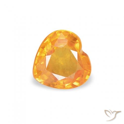 0.42ct 자연스러운 미디엄 오렌지 사파이어, 마음, VS