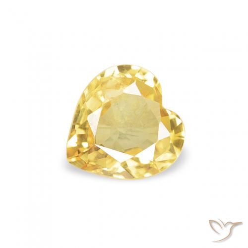 0.37ct 자연스러운 골든 오렌지 사파이어, 마음, VS