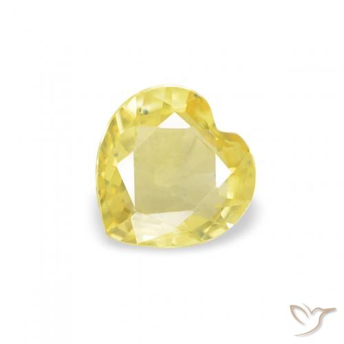 0.36ct 자연스러운 연노랑 사파이어, 마음, VS