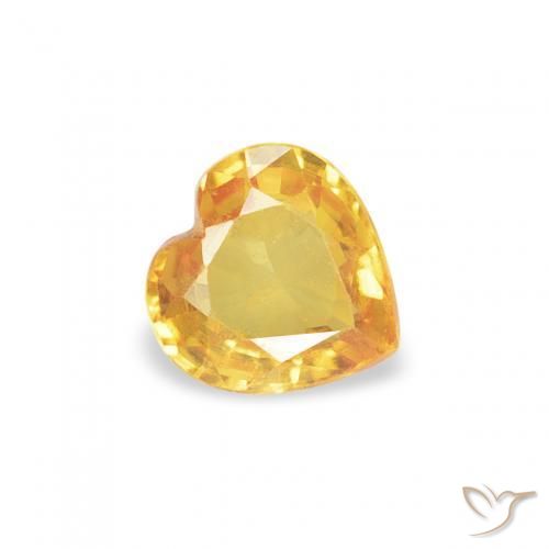 0.38ct 자연스러운 골든 사파이어, 마음, VS