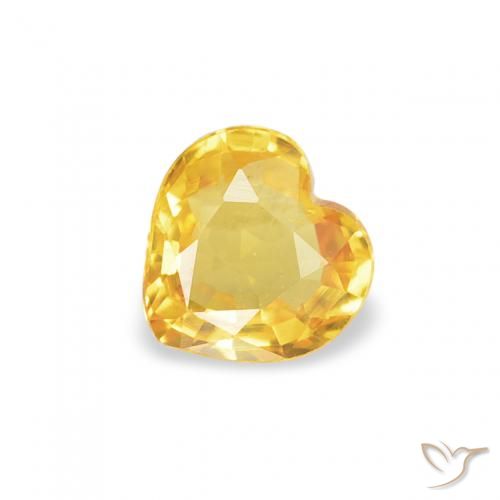 0.38ct 자연스러운 골든 사파이어, 마음, VS
