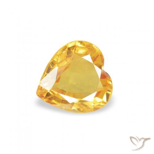 0.37ct 자연스러운 골든 사파이어, 마음, VS