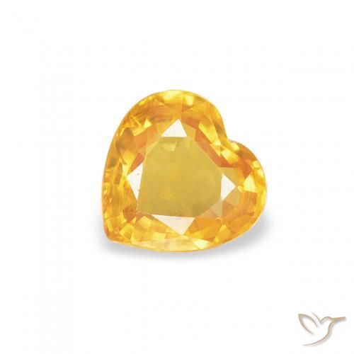 0.40ct 자연스러운 골든 사파이어, 마음, VS