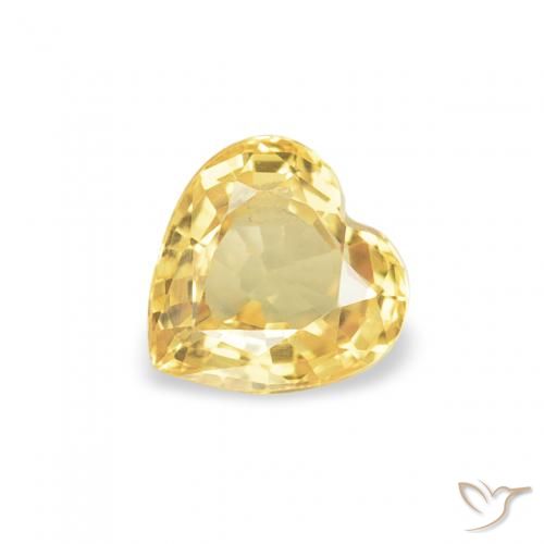 0.43ct 자연스러운 미디엄 골든 사파이어, 마음, VS
