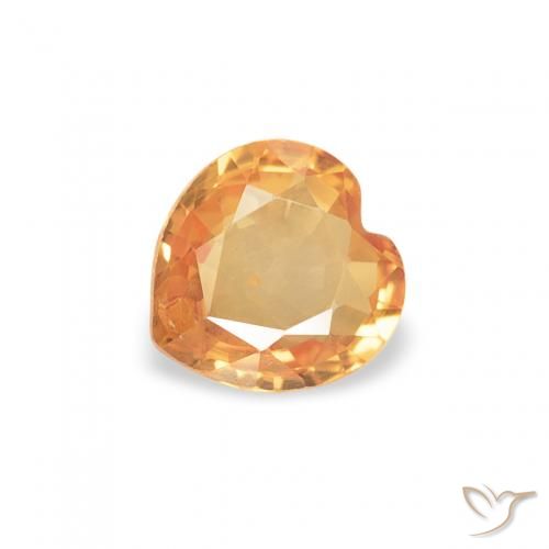 0.36ct 자연스러운 허니 오렌지 사파이어, 마음, VS