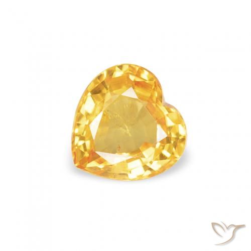 0.41ct 자연스러운 골든 사파이어, 마음, VS