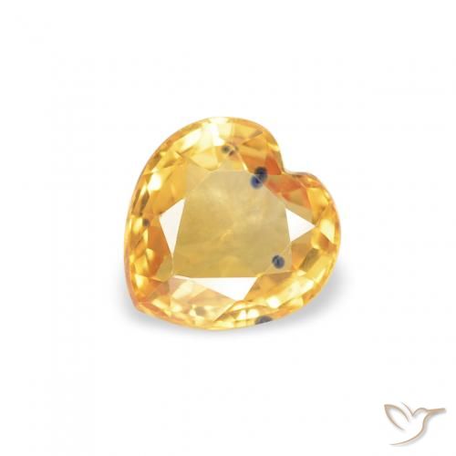 0.47ct 자연스러운 Medium Dark-Golden 사파이어, 마음, VS