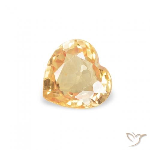 0.37ct 자연스러운 골든 사파이어, 마음, VS