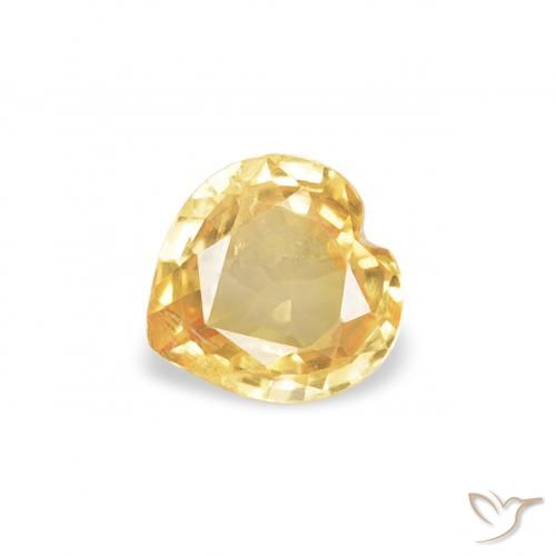 0.35ct 자연스러운 브라이트 골드 사파이어, 마음, VS