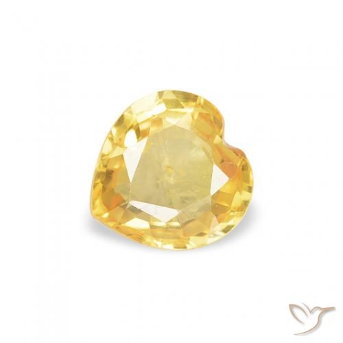 0.40ct 자연스러운 골든 사파이어, 마음, VS