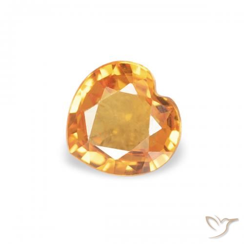 0.33ct 자연스러운 살구 오렌지 사파이어, 마음, VS