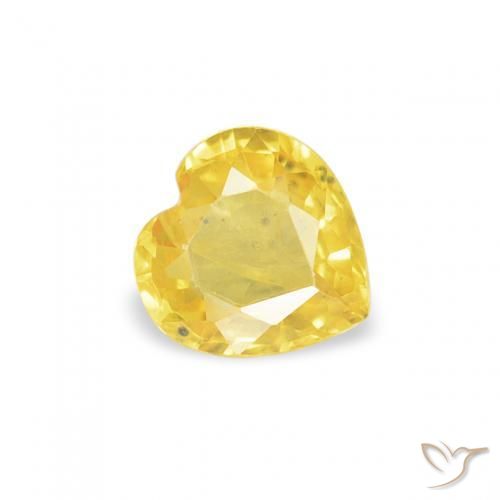 0.35ct 자연스러운 허니 옐로우 사파이어, 마음, VS