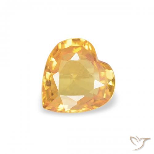 0.35ct 자연스러운 미디엄 오렌지 사파이어, 마음, VS