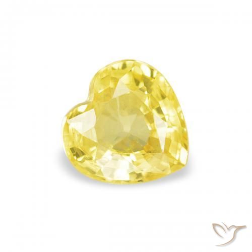 0.43ct 자연스러운 투스카니 옐로우 사파이어, 마음, VS