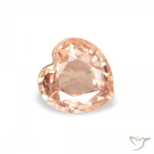 0.38ct 자연스러운 사이다 오렌지 사파이어, 마음, VS