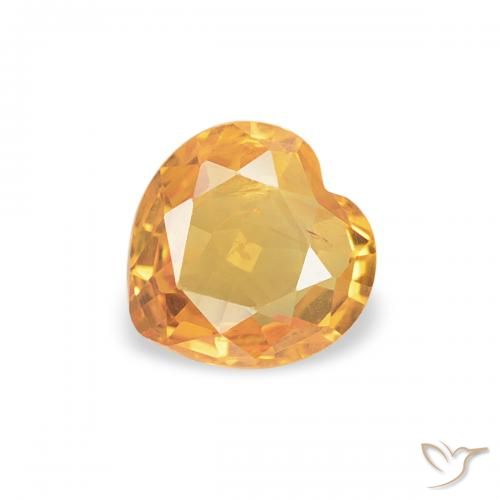 0.37ct 자연스러운 인텐스 오렌지 사파이어, 마음, VS
