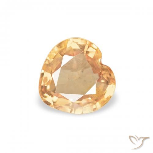 0.41ct 자연스러운 인텐스 오렌지 사파이어, 마음, VS