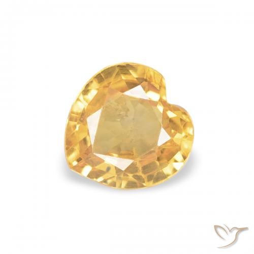 0.41ct 자연스러운 브라이트 골드 사파이어, 마음, VS