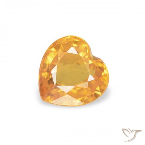 0.43ct 자연스러운 Medium Light-Orange 사파이어, 마음, VS