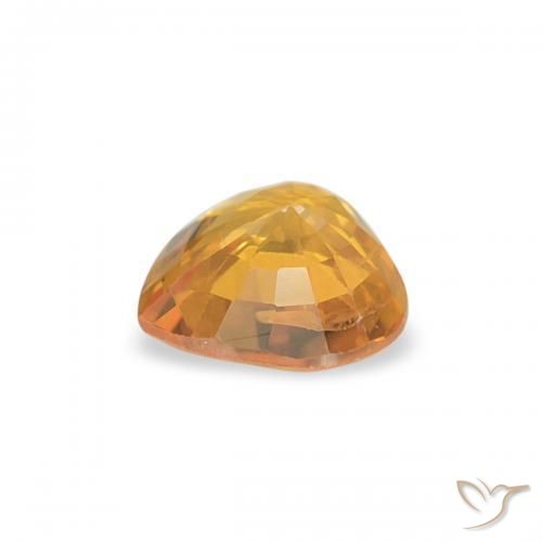 0.43캐럿 천연 Medium Light-Orange 사파이어, 마음, VS