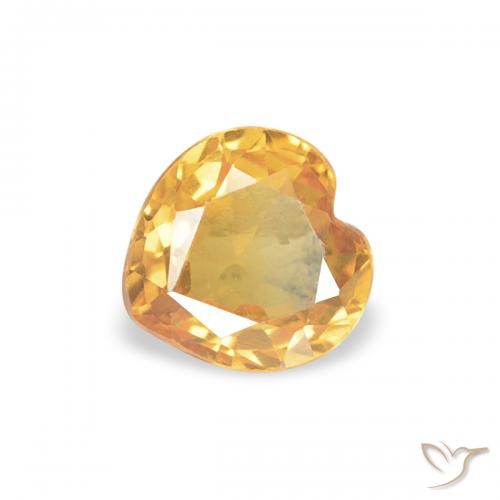 0.42ct 자연스러운 다크 골든 사파이어, 마음, VS