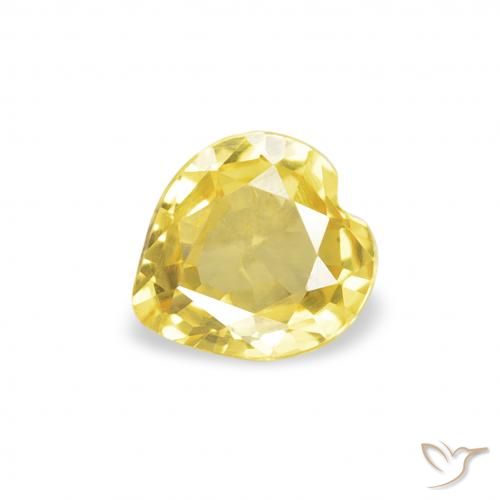 0.33ct 자연스러운 미디엄 옐로우 사파이어, 마음, VVS-VS