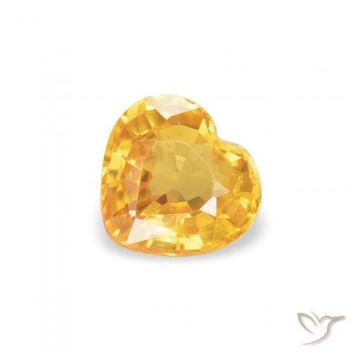 0.41ct 자연스러운 미디엄 골든 사파이어, 마음, VVS-VS