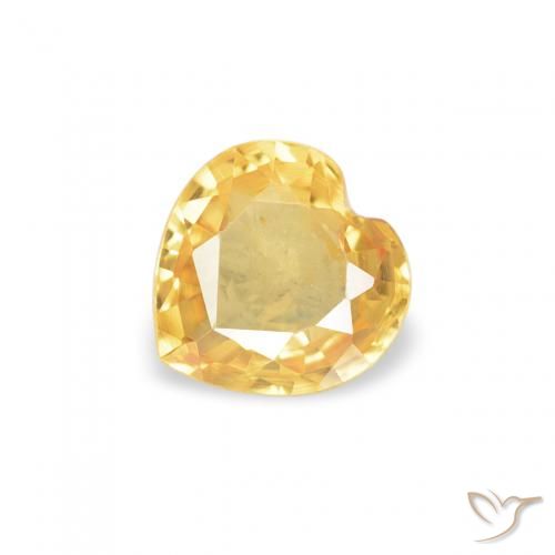 0.37ct 자연스러운 미디엄 골드 사파이어, 마음, VVS-VS