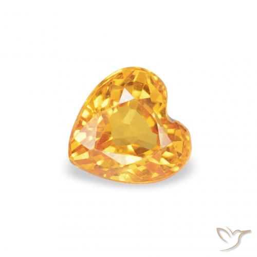 0.35ct 자연스러운 다크 골든 사파이어, 마음, VVS-VS