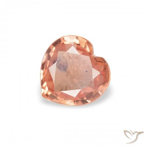 0.33ct 자연스러운 붉은 오렌지 사파이어, 마음, VVS-VS