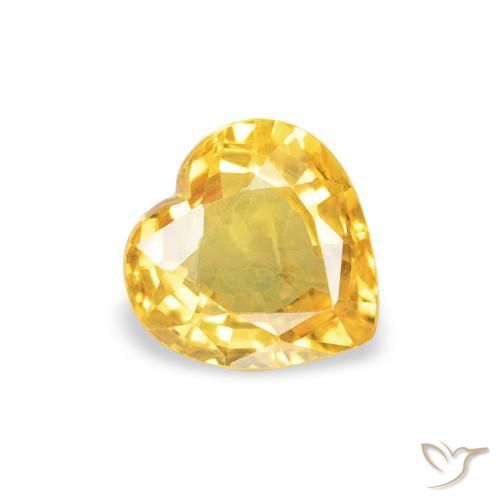 0.42ct 자연스러운 미디엄 골든 사파이어, 마음, VS