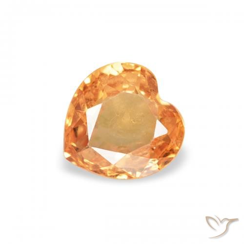 0.42ct 자연스러운 인텐스 오렌지 사파이어, 마음, VS
