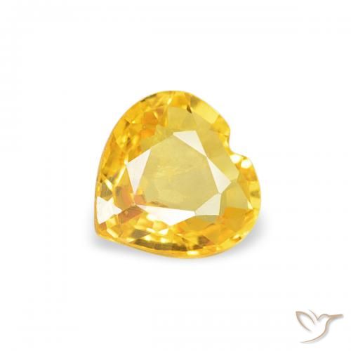 0.37ct 자연스러운 골든 오렌지 사파이어, 마음, VS