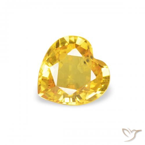 0.38ct 자연스러운 미디엄 골든 사파이어, 마음, VS