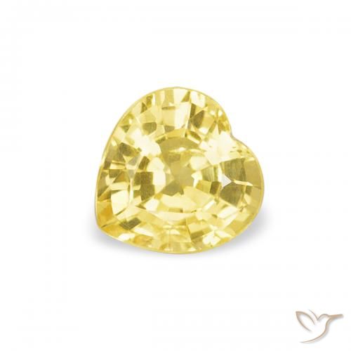 0.40ct 자연스러운 디종 옐로우 사파이어, 마음, VS