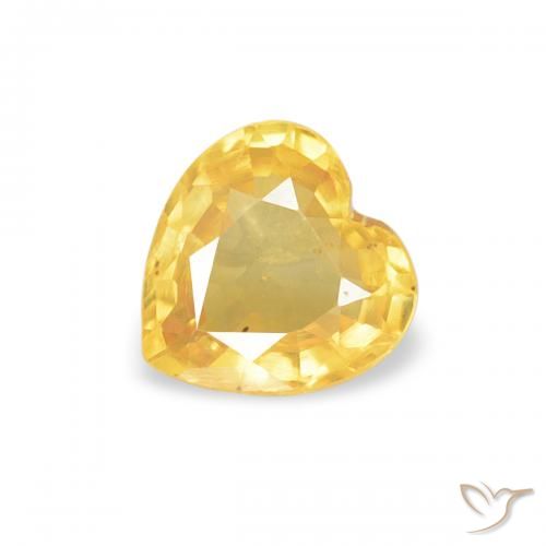 0.40ct 자연스러운 미디엄 골든 사파이어, 마음, VS