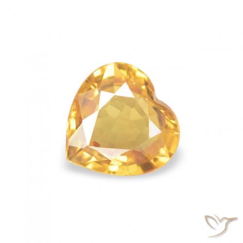 0.34ct 자연스러운 미디엄 골드 사파이어, 마음, VVS-VS, Photo A